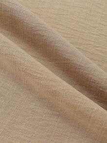 Franclia Quần ống rộng nữ chất liệu pha lanh, cạp chun co giãn, có dây rút và túi, thích hợp mặc đi nghỉ mát, mùa xuân/hè. - Màu be - Xem 7