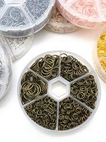 1010PCS Open Closed Jump Rings Metal Findings Mixed Sizes DIY Jewelry Making Craft Supplies Storage Box - Multicolor - View 8