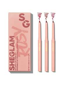 SHEGLAM So Lippy 唇线笔套装 - 玫瑰花园 3 支/套 柔雾哑光红色唇线笔 高显色度 易于使用 丝滑柔润 勾勒唇形 打造粉红唇妆 唇部彩绘 组合装 品牌美妆 彩妆 面部彩绘 化妆品 适合女性女孩 秋冬季节 完美搭配 Y2K 时尚潮流 适合生日、情人节礼物 派对必备 最佳颜色 - 彩色 - 查看 1
