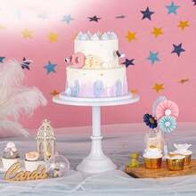 1pc,Pink Metal Cake Tray, Dessert Display Rack, Cupcake Rack, Suitable For Birthday, Party Celebration, And Home Decoration - Multicolor - View 5