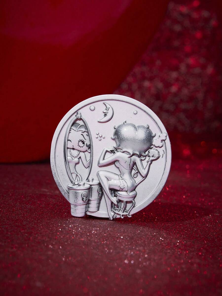 Betty Boop x SHEIN Cross-Border New Creative Cartoon Beautiful Woman Pattern Brooch, IP Joint Design, Lovely Personalized, Simple And Generous, Can Also Be Used As Bags, Wear Accessories, Suitable For Various Parties, Concerts, Festivals, Exquisite Gifts - Platinum - View 1