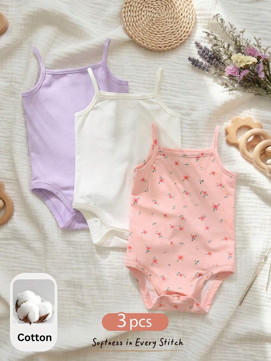Cozy Pixies 4件套女婴碎花吊带连体衣套装 - 彩色 - 查看 1