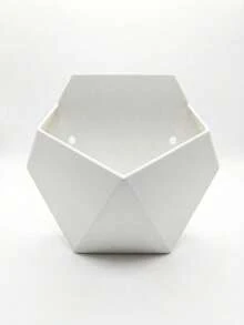 Wall-Mounted Flower Pots, Geometric-Shaped Hanging Herb Planters, Multi-Functional Wall Storage Boxes Suitable For Office Supplies, Succulents, And Small Items (Black/Grey/White) - A - View 8