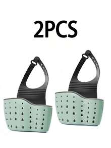 1/2 chiếc giá đựng đồ bằng silicon có dây đeo điều chỉnh được, giỏ treo đa năng dùng để đựng miếng bọt biển và khăn lau bát đĩa, giá đựng đồ gắn vòi nước cho nhà bếp. - Nhiều màu - Xem 7