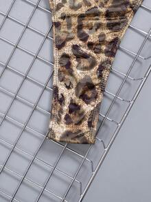 Swim SXY Traje de baño de una pieza con estampado de leopardo y espalda descubierta, el talla grande vendido y sexy de 2026 - Marrón - Ver 4