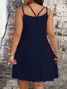 Breezaya Đầm hai dây màu trơn dáng rộng dành cho nữ, thích hợp cho các buổi tiệc, du lịch, phù hợp cho mùa hè. - Màu xanh hải quân - Xem 2