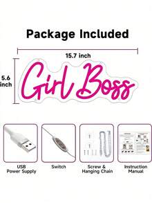 Girl Boss LED Ambient Light Fixture With Lettering, A Creative Ambient Light, Connects Via USB, Suitable For Holiday Decorations, Room Decor, Gifts, Parties, Dates, And Various Other Occasions. - Multicolor - View 7