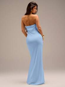 Avantive Summer Women Romantic/Prom/Formal/Birthday/90s Clothes/Business Casual Woman/Elegant/Western Wear/Going Out/Fashion/Casual/Y2k Clothes/Club/Office /Cocktail/Vintage/Bodycon/Rave Outfits Festival/Funny/Classy/Old Money/Streetwear/Vacation Outfits/Country Concert Outfit/Work Clothes /Modest/Spring Break/Bachelorette Outfits/Concert/Baddie/Basic/Graduation/A Line/Backless/Off Shoulder/Open Back/White Maxi Dress - Baby Blue - View 2