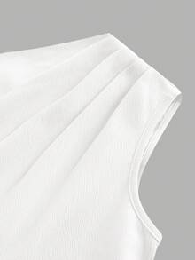 Firerie Kids Mono informal y elegante con hombro asimétrico para niña preadolescente, color albaricoque - Blanco - Ver 4