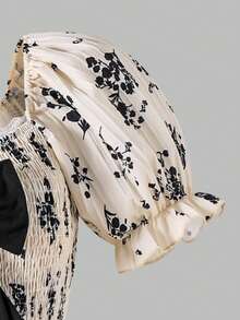 SHEIN Teen GirlFloral Print Sleeveless Dress - Multicolor - View 5