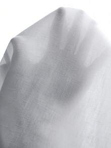 Core Aspect Camisa masculina de verão casual com botões frontais e manga curta. - Branco - Ver 7