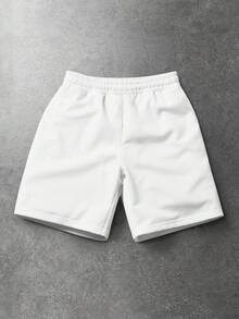 ROMWE MEN 男士弹力腰带抽绳印花休闲短裤，夏季百搭 - 彩色 - 查看 2