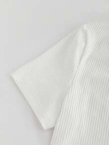 Franclia Elegant White Summer Knit Tops For Women,V-Neck Short Sleeve Polo Blouse Business Casual Work Commute T-Shirt,New Arrival Daily Wear Y2K Cardigan - White - View 4