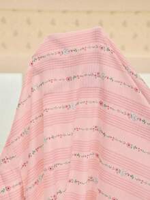 SHEIN 加大码荷叶边碎花领短袖睡衣套装 - 粉色 - 查看 4