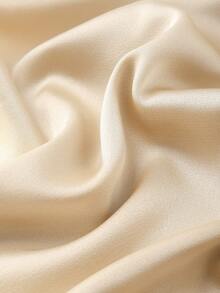 Franclia 香槟金缎面连体裤，轻盈奢华通勤款，翻领设计，收腰剪裁，阔腿裤型，光滑亮泽面料，优雅法式女士连体裤 - 香檳色 - 查看 4