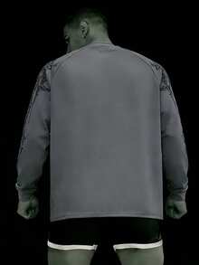 GymBeat Men's Gothic Pattern Round Neck Casual Versatile Daily Wear Long Sleeve Sports T-Shirt - Grey - View 2
