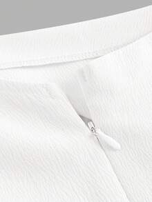Firerie Kids Mono informal y elegante con hombro asimétrico para niña preadolescente, color albaricoque - Blanco - Ver 3