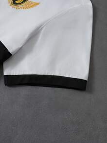 PAVTROS 男士多功能休闲运动拼接印花短袖Polo衫 - 白色 - 查看 4