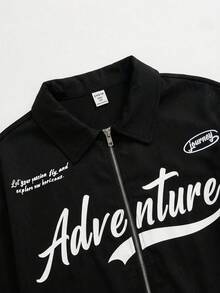 SHEIN 寬鬆版型青少年男童字母圖案POLO領短袖襯衫 夏季Y2k度假風 Ss26 街頭風 假日復古波希米亞風 節慶派對可愛生日男孩 簡約休閒舒適 - 彩色 - 查看 4