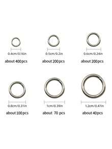 1010PCS Open Closed Jump Rings Metal Findings Mixed Sizes DIY Jewelry Making Craft Supplies Storage Box - Multicolor - View 4