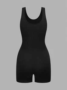 SHEIN EZwear Multi-Color Knitted Skinny Jumpsuit For Women - Multicolor - View 6