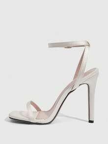 CUCCOO SZL Sandalias de tacón elegantes y sencillas para uso diario, sandalias de tacón alto sexy para uso nocturno y fiestas - Albaricoque satinado - Ver 4