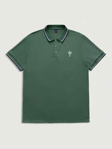 Courvante 休闲商务男士短袖 Polo 衫 - 綠色 - 查看 1