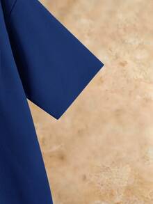 HIMLAND Loose Fit Men's Solid Drop Shoulder T-Shirt - Blue - View 3