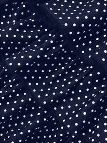 Elamini Spring Cute Polka Dot Low Waist Multi-Layer Ruffle Mini Shorts Skirt For Women - Navy Blue - View 5