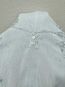 SHEIN SunnyBelle Women's Sweet Innocent A-Line Mini Dress With Cute Flared Sleeves And V-Neck - Blue - View 7