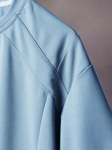 STYNVO 男士极简印花圆领短袖T恤 - 藍色 - 查看 5