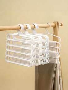 Pants Rack, Home Pants Rack Wardrobe, Built-In Multi-Layer Non Slip Seamless Shelves, Multifunctional Scarf Storage Rack, Multifunctional Pants Rack, Scarf Tie Rack, Home Pants Rack, Dressing Room, Bedroom Wardrobe, Dressing Room Storage Room, Storage Cabinet, Clothing Storage Room, Wardrobe Organizing Storage Room, University Dormitory, Space Saving, Back To School Supplies. - White - View 4