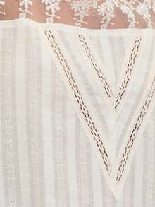 Nöista Top bianco senza maniche con giogo e pannelli in pizzo floreale. Progettato con lacci laterali regolabili per una vestibilità personalizzabile. Primavera, estate, vacanze - Bianco - Visualizzare 9