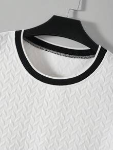 Manfinity Homme Chaleco casual de verano sin mangas de cuello redondo con contraste de color para hombres - Blanco - Ver 4