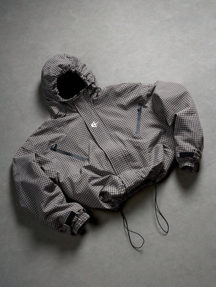 PAVTROS American Casual Men's Utility Jacket, Loose Fit 3D Design, Fashion Jacket, Hooded Coat, Men's Leisure Outerwear Light Jacket Men Zipup Hoodie Zipper Jacket Hooded Jacket Checkered Jacket - Grey - View 1