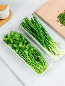 1/2 hộp đựng thực phẩm bằng nhựa dài - Hộp sắp xếp tủ lạnh cho rau mùi, hành lá, bạc hà, v.v. - Hộp đựng nhà bếp bền, chống rò rỉ, không cần pin. - Nhiều màu - Xem 8