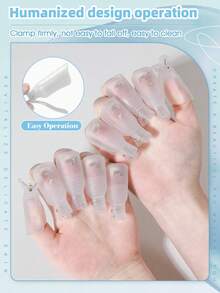 10 chiếc kẹp tẩy sơn móng tay trong suốt bằng nhựa, có thể tái sử dụng, dùng để tháo sơn móng tay acrylic, sơn gel, dụng cụ tháo sơn gel UV. - Trong sáng - Xem 5