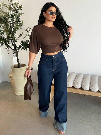 Dayanna Comas Quần ống đứng màu xanh cổ điển dành cho nữ, thời trang cho các buổi hẹn hò, mùa thu/đông