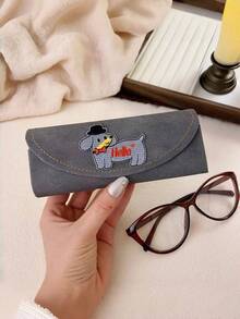 可爱腊肠犬刺绣眼镜盒，柔软布艺太阳镜收纳袋，INS风韩版极简眼镜整理包，便携轻巧防压眼镜盒，多巴胺美学高端眼镜收纳包，时尚卡通腊肠犬设计眼镜袋，男女通用，完美适用于日常使用、旅行、通勤、上学和户外活动，为太阳镜和眼镜提供柔软保护，是送给朋友、家人和学生的理想礼物，可爱眼镜配件 - 彩色 - 查看 7