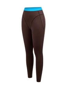 Cheerettes Leggings de mujer de 7/8 de longitud con bloques de color - Marrón - Ver 3