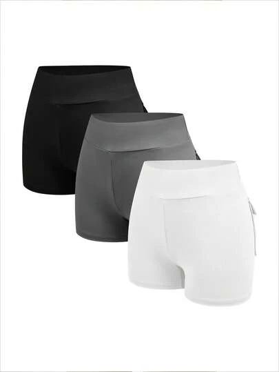 Activina Pantalones cortos deportivos de ajuste ceñido con bolsillo con solapa de unicolor