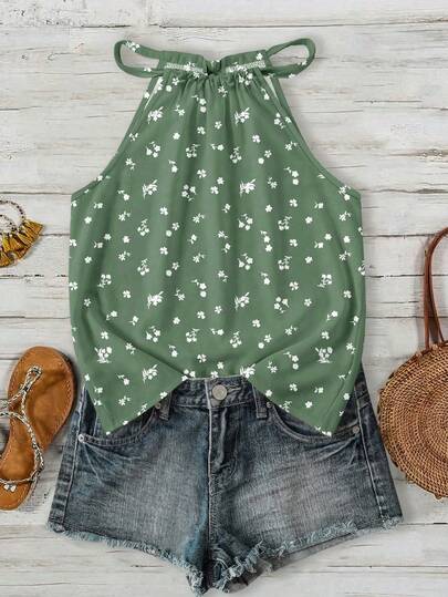 Rusticease Avslappnad minimalistisk semester bohemisk elegant retro småblommiga mönster, lämplig för musikfestivaler, strand, semester, sommarhalsduk för kvinnor för vår/sommar