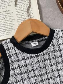 SHEIN Playful Pals 男婴夏季刺绣雪花背心T恤短裤套装 - 灰色 - 查看 4