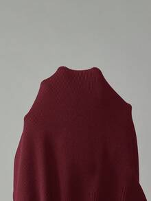 SHEIN Maternity Contrast Color Camisole & Pants Set,Word Cup - Burgundy - View 8