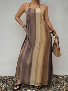 Livesso Beaded Tie Dye Dress, Vacation Style, Plus Size, Spring/Summer Sundress Boho - Multicolor - View 5