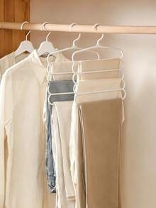 Pants Rack, Home Pants Rack Wardrobe, Built-In Multi-Layer Non Slip Seamless Shelves, Multifunctional Scarf Storage Rack, Multifunctional Pants Rack, Scarf Tie Rack, Home Pants Rack, Dressing Room, Bedroom Wardrobe, Dressing Room Storage Room, Storage Cabinet, Clothing Storage Room, Wardrobe Organizing Storage Room, University Dormitory, Space Saving, Back To School Supplies. - White - View 7
