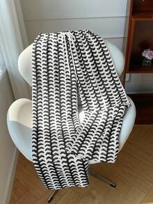 Comfortcana 女士抽绳腰带印花宽松阔腿休闲裤 - 黑與白 - 查看 6