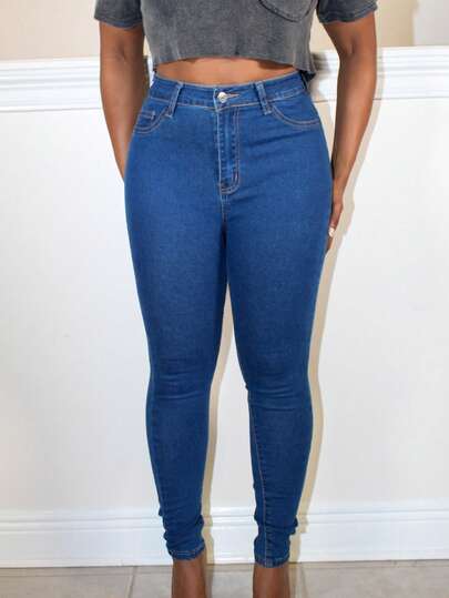 Steph T 女士日常修身牛仔褲