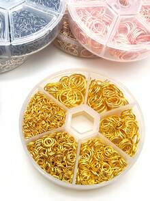 1010PCS Open Closed Jump Rings Metal Findings Mixed Sizes DIY Jewelry Making Craft Supplies Storage Box - Multicolor - View 7
