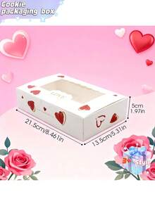 Bộ 8 hộp đựng kẹo, sô cô la và bánh quy hình trái tim có cửa sổ dành cho Ngày Valentine; hộp đựng bánh trứng và các món tráng miệng khác cho Ngày Valentine; thích hợp cho Ngày Valentine, sinh nhật, đám cưới và kỷ niệm. - Nhiều màu - Xem 1